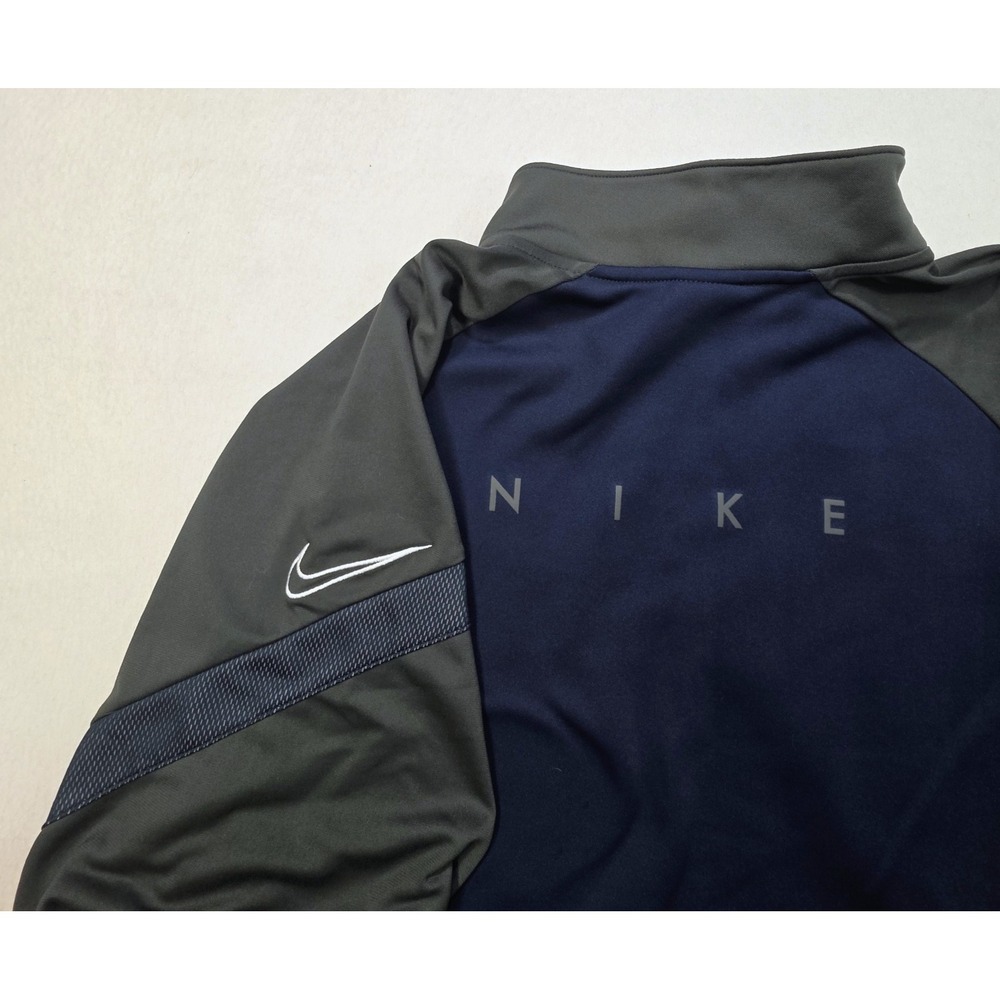 Nike Pullover‎ Mens 2XL Blue Dri-FIT 1/4 Zip Spellout Long Sleeve Embroidered